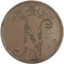 FINLAND, 5 Pennia, 1916, KM #15, AU(55-58), Copper, 25, 6.37