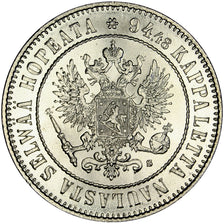 Finlandia, Nicholas II, Markka, 1915, SPL, Argento, KM:3.2