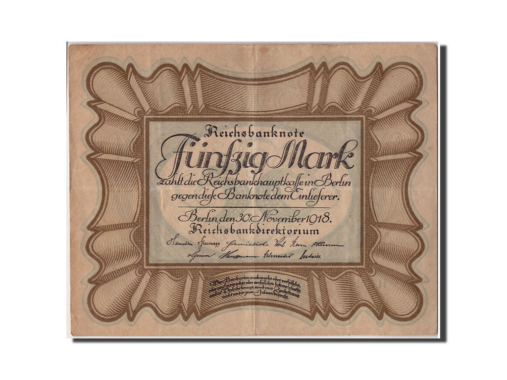 Banknote, Germany, 50 Mark, 1918, 1918-11-30, EF(40-45)