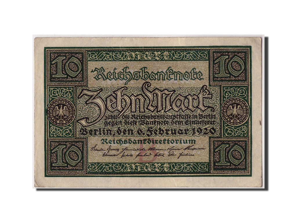 Banknote, Germany, 10 Mark, 1920, 1920-02-06, AU(55-58)
