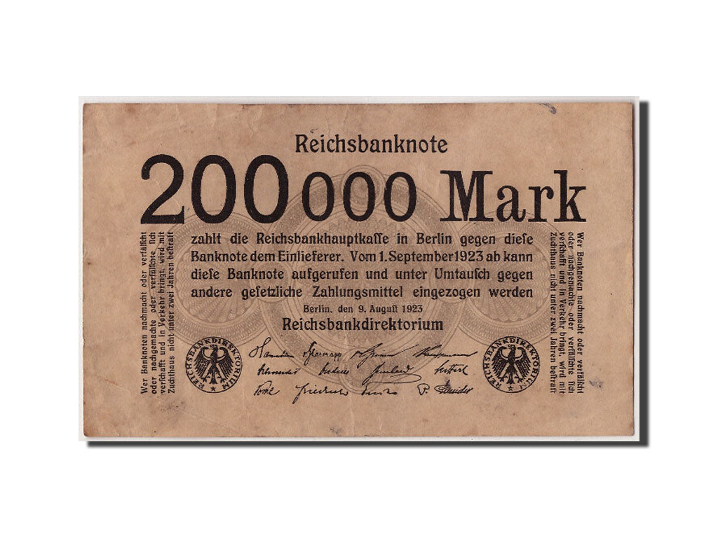 Billete, 200,000 Mark, 1923, Alemania, BC+