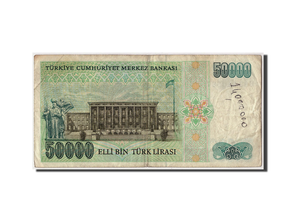 Banconote, Turchia, 50,000 Lira, MB
