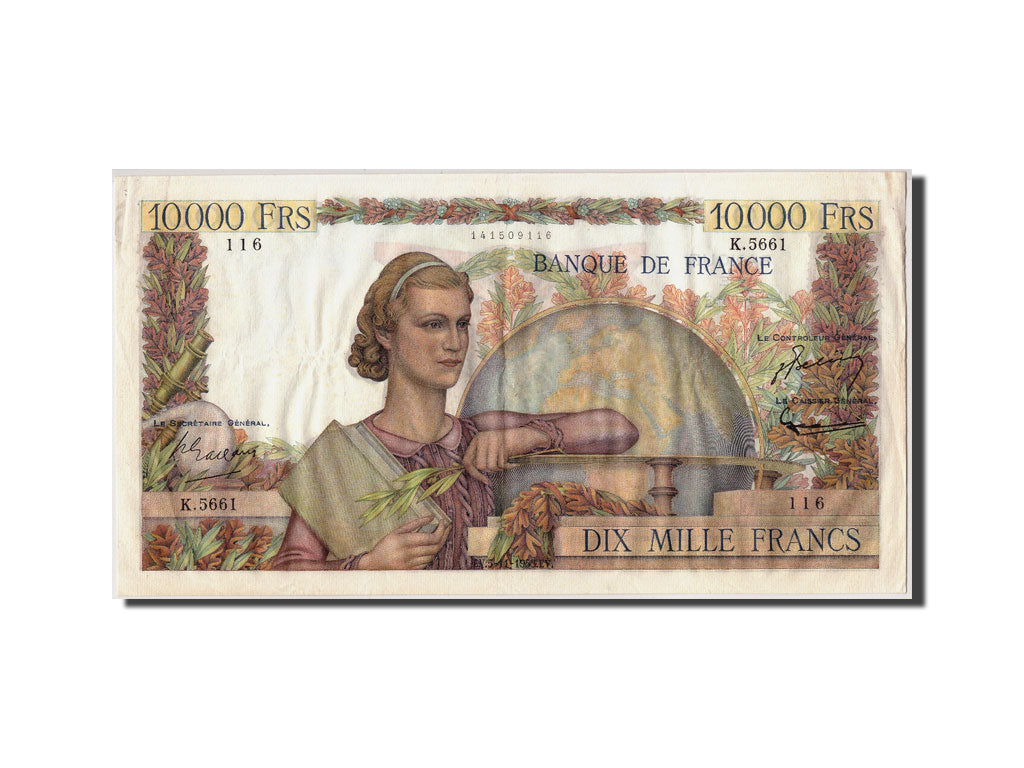Banknot, Francja, 10,000 Francs, Génie Français, 1953, 1953-11-05, AU(55-58)