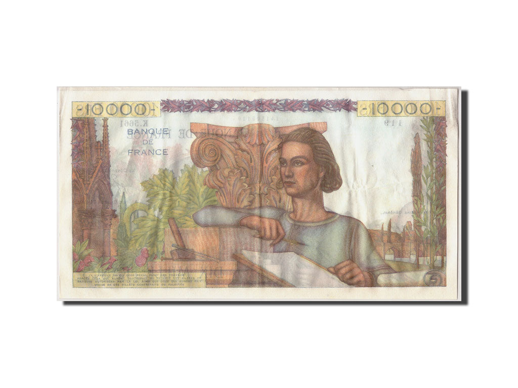 Banknote, France, 10,000 Francs, 10 000 F 1945-1956 ''Génie Français'', 1953