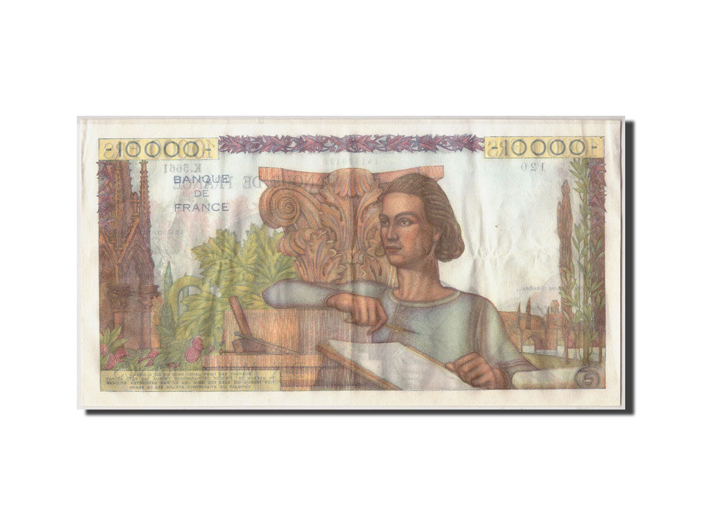 Billet, France, 10,000 Francs, 10 000 F 1945-1956 ''Génie Français'', 1953