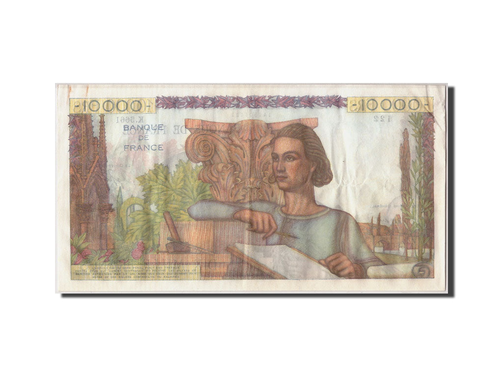 Banknote, France, 10,000 Francs, 10 000 F 1945-1956 ''Génie Français'', 1953