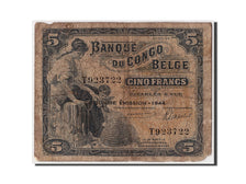 Banknote, Belgian Congo, 5 Francs, 1944, 1944-03-10, F(12-15)