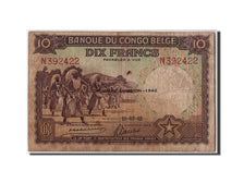 Banknote, Belgian Congo, 10 Francs, 1942, 1942-07-10, VF(20-25)