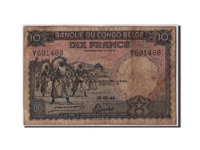 Congo Belge, 10 Francs type 1941-50, Quatrième Émission - 1944