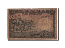 Banknote, Belgian Congo, 10 Francs, 1949, 1949-08-15, F(12-15)