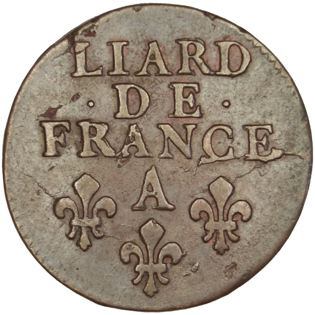 FRANCE, Liard de France au buste âgé, troisième type, Liard, 1693, Paris, KM #28