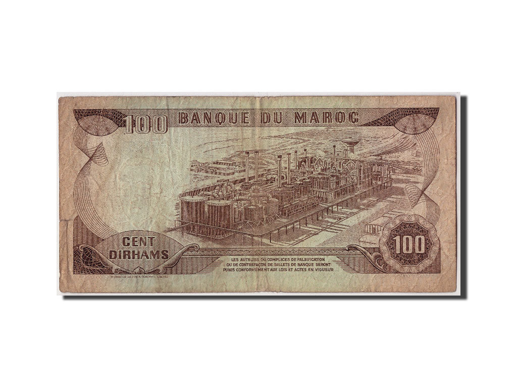 Morocco, 100 Dirhams, 1985, KM #59b, F(12-15), DD/68 705116