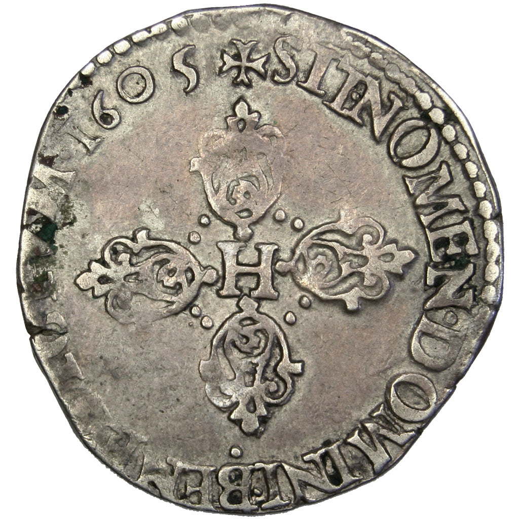 FRANCE, Demi Franc, 1605, Rouen, EF(40-45), Silver, Sombart #4808, 7.03