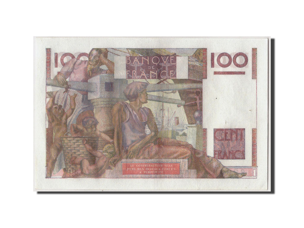 Banknote, France, 100 Francs, 100 F 1945-1954 ''Jeune Paysan'', 1949