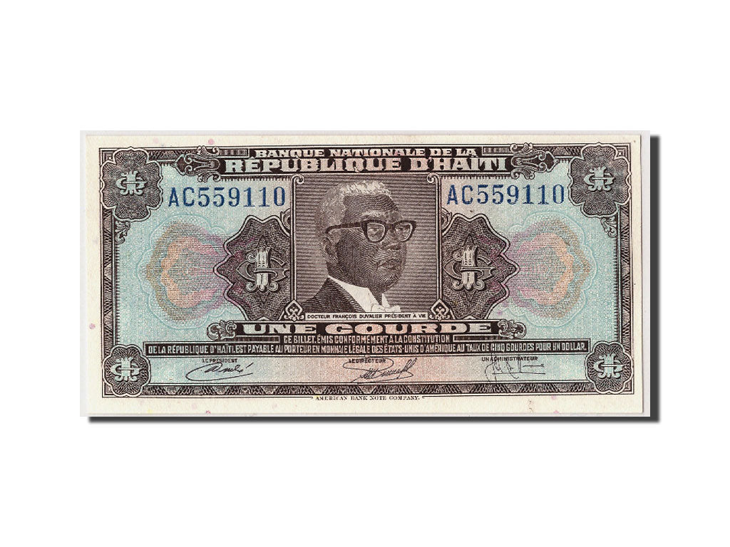 Billet, Haïti, 1 Gourde, 1919-04-12, NEUF