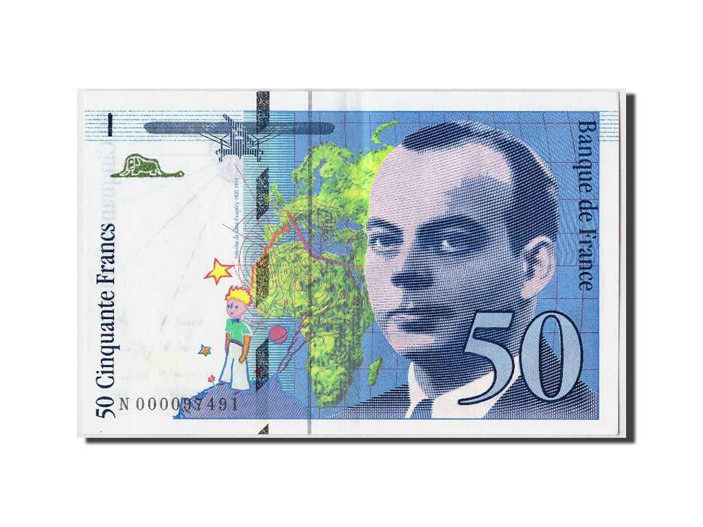 Banknote, France, 50 Francs, 50 F 1992-1999 ''St Exupéry'', 1992, UNC(63)