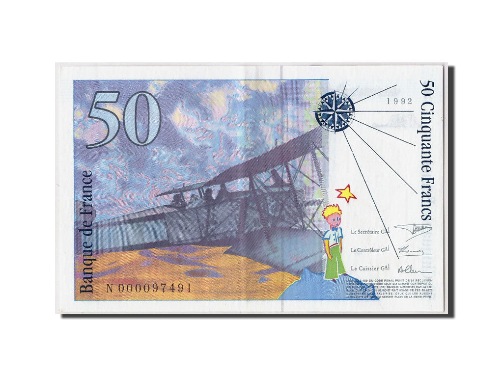 Banknote, France, 50 Francs, 50 F 1992-1999 ''St Exupéry'', 1992, UNC(63)