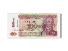 Geldschein, Transnistrien, 100,000 Rublei on 10 Rublei, UNZ