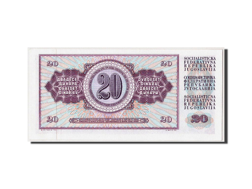 Banknote, Yugoslavia, 20 Dinara, 1974, 1974-12-19, UNC(65-70)