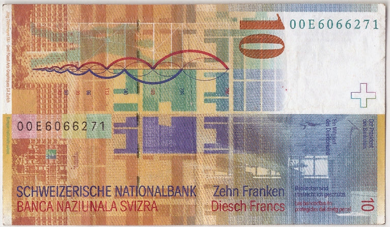 Switzerland, 10 Franken, 2000, KM #67a, EF(40-45), 00E6066271