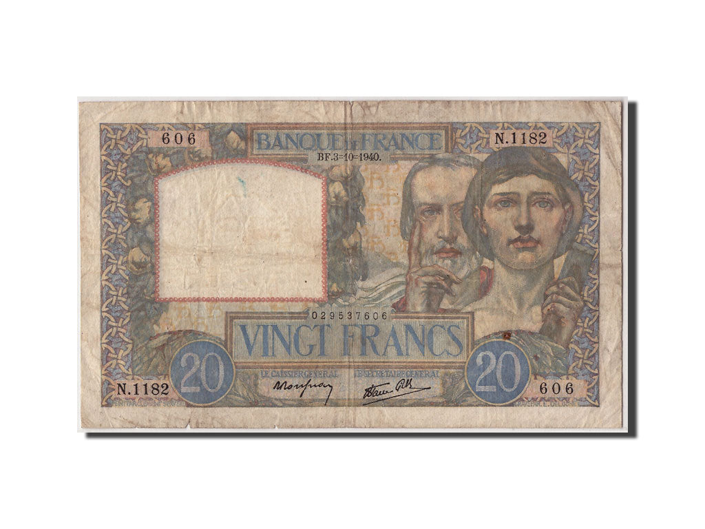 20 Francs Science et Travail type 1940
