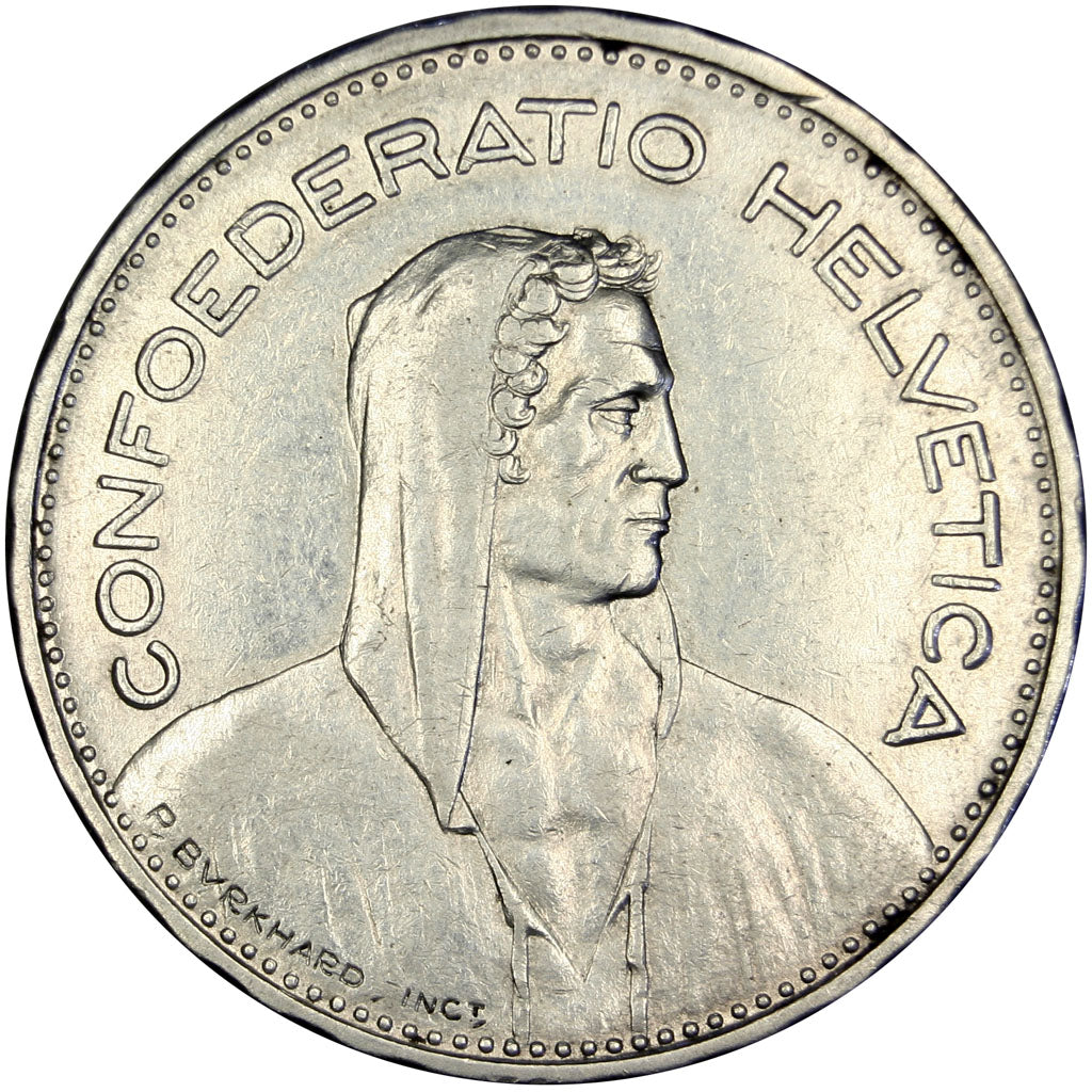SWITZERLAND, 5 Francs, 1931, Bern, KM #40, AU(55-58), Silver, 31.45, 15.08