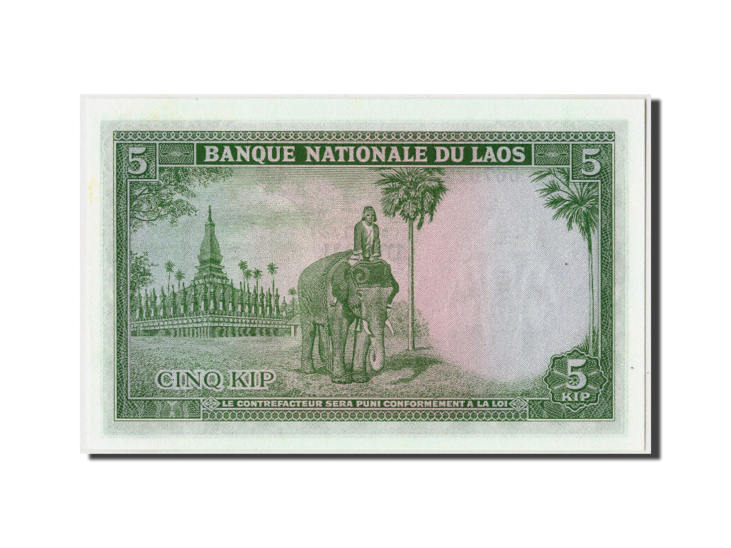 Billet, Lao, 5 Kip, NEUF