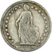 SWITZERLAND, 1/2 Franc, 1901, Bern, KM #23, VF(20-25), Silver, 18.2, 2.40