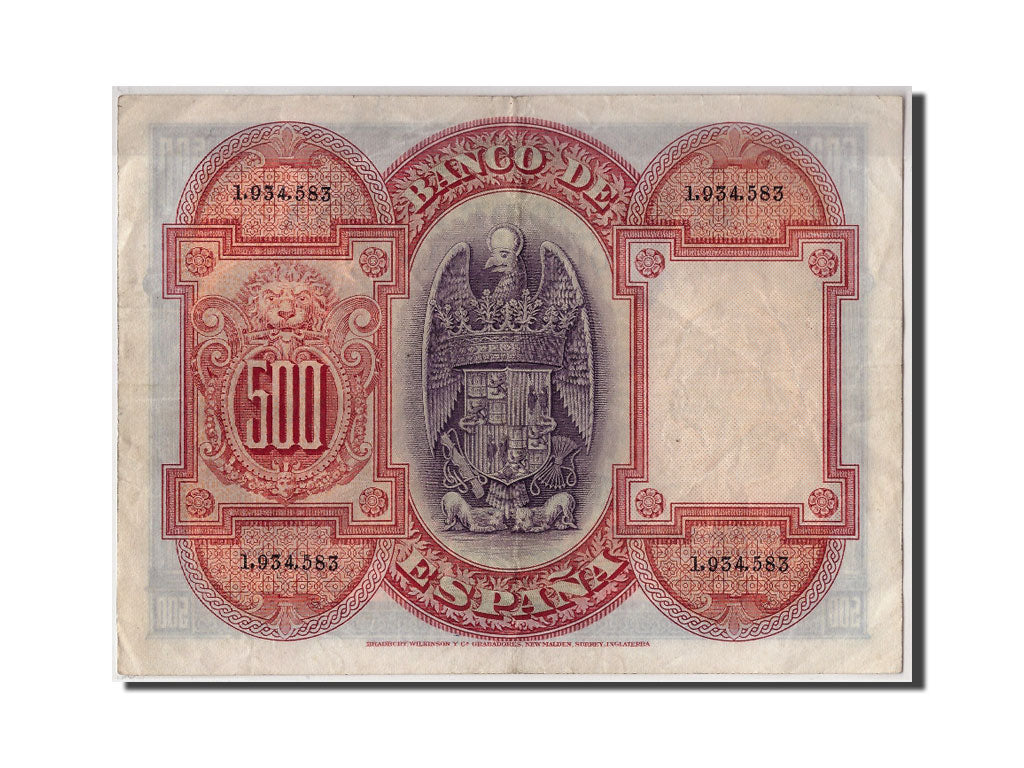 Billete, 500 Pesetas, 1927, España, 1927-07-24, MBC