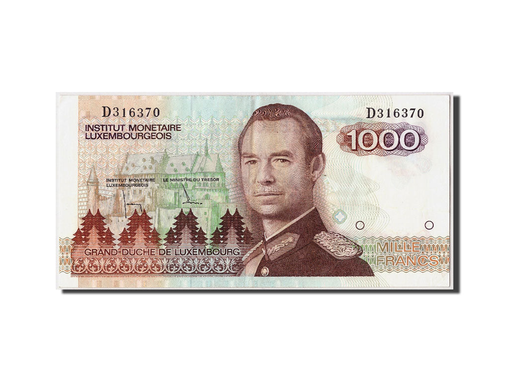 Luxembourg, 1000 Francs, KM #59a, AU(55-58), D316370