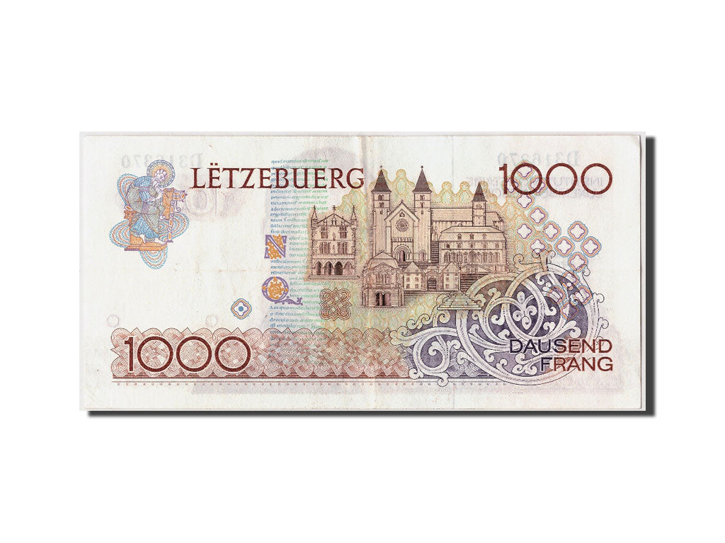 Luxembourg, 1000 Francs, KM #59a, AU(55-58), D316370
