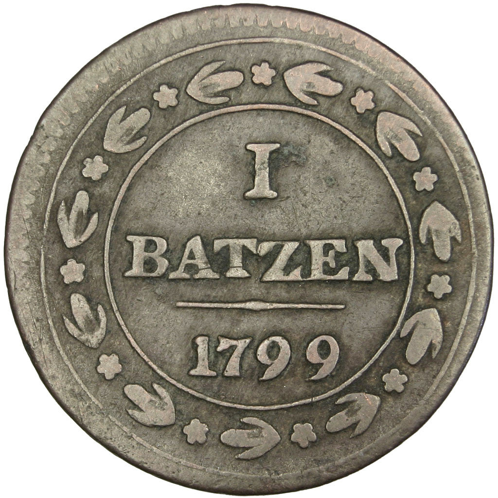 Coin, Switzerland, Batzen, 1799, VF(30-35), Billon, KM:A7
