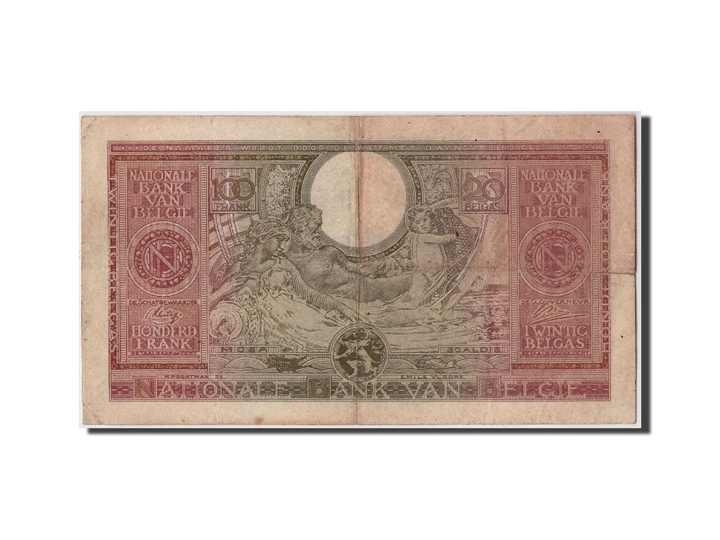 Banknote, Belgium, 100 Francs-20 Belgas, 1943, 1943-02-01, VF(20-25)