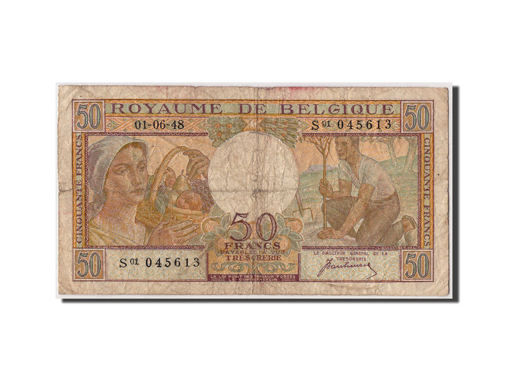 Biljet, België, 50 Francs, 1948, 1948-06-01, B+