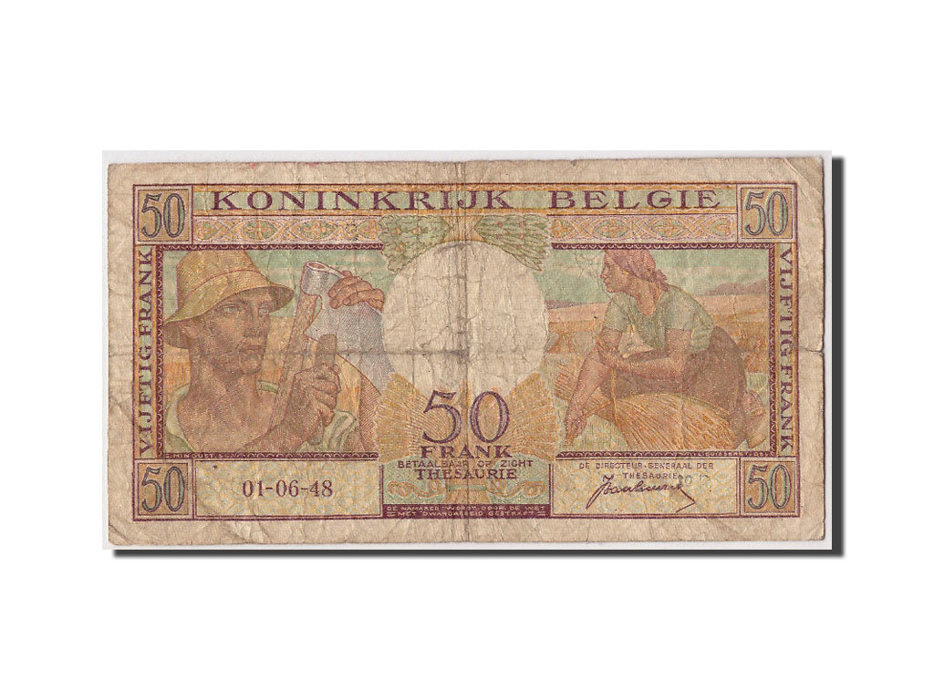 Biljet, België, 50 Francs, 1948, 1948-06-01, B+