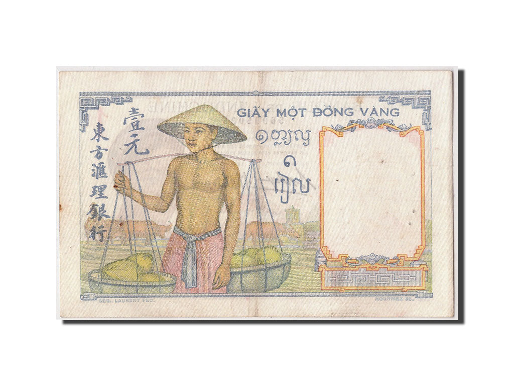 French Indo-China, 1 Piastre, 1936, KM #54b, AU(50-53), V.2280 52479