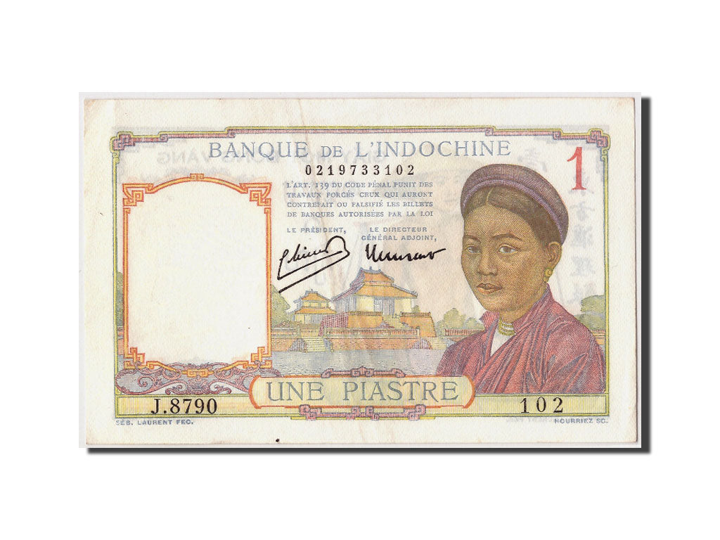 Banknote, French Indochina, 1 Piastre, 1946, AU(55-58)