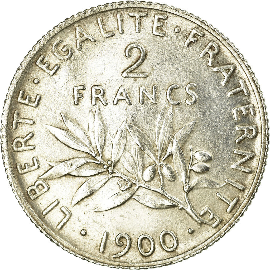 Moneta, Francia, Semeuse, 2 Francs, 1900, SPL, Argento, Gadoury:532