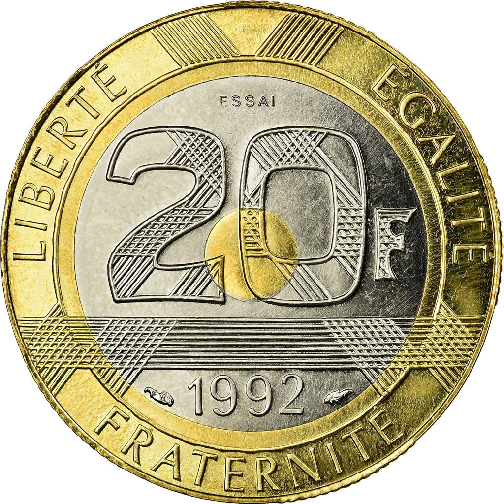 Coin, France, 20 Francs, 1992, MS(60-62), Aluminium-Bronze