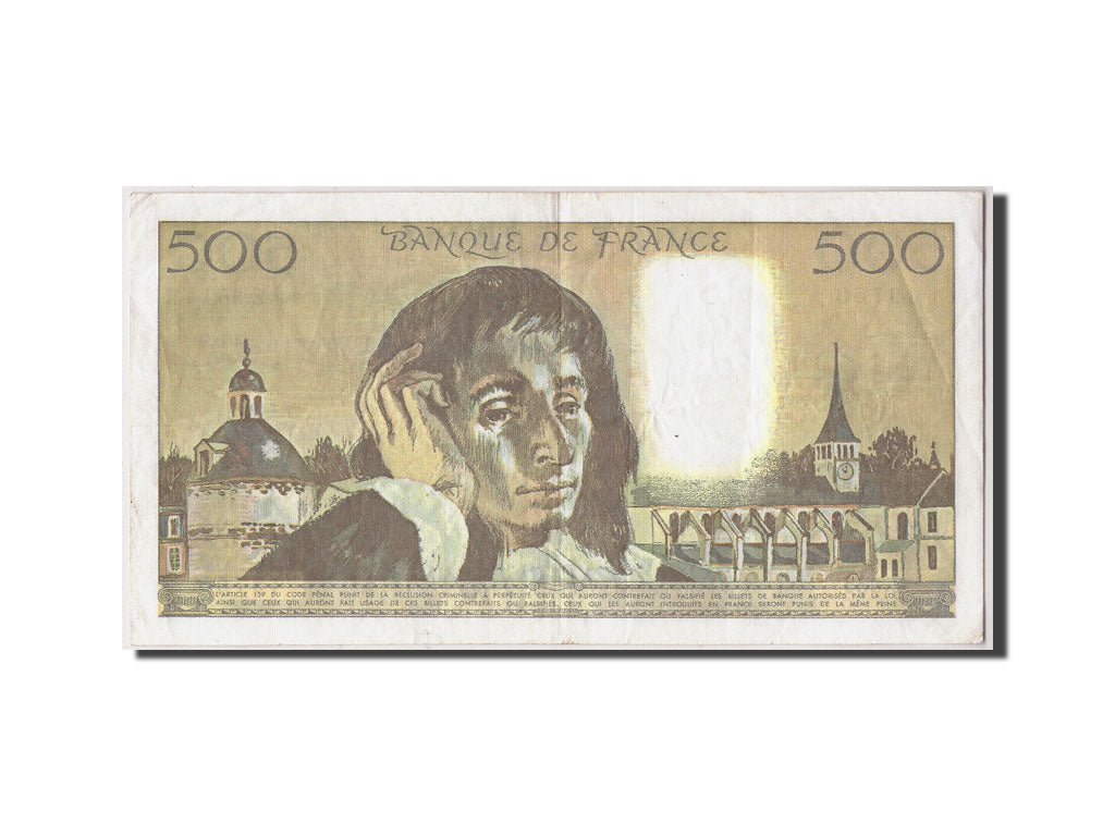 France, 500 Francs, 500 F 1968-1993 ''Pascal'', 1992, KM #156i, 1992-01-02,...