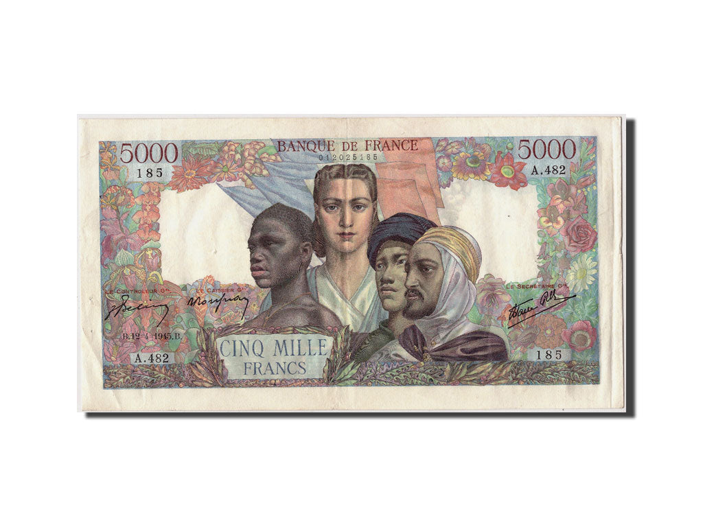 France, 5000 Francs, 5 000 F 1942-1947 ''Empire Français'', 1945, KM #103c, 1...