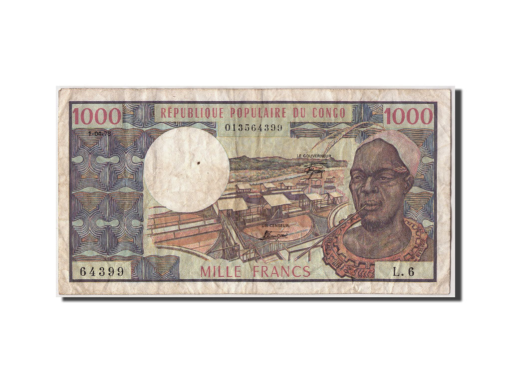 Congo Republic, 1000 Francs, 1978, KM #3d, 1978-04-01, VF(30-35), L.6 64399