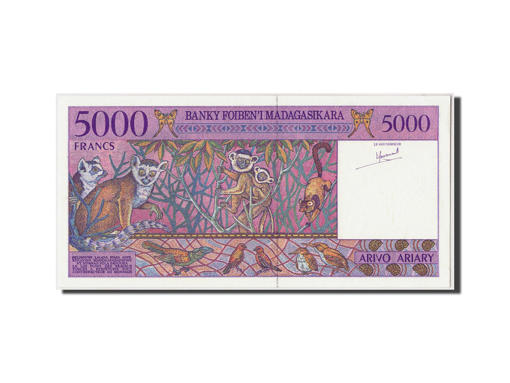 Madagascar, 5000 Francs = 1000 Ariary, KM #78b, UNC(65-70), A00168468