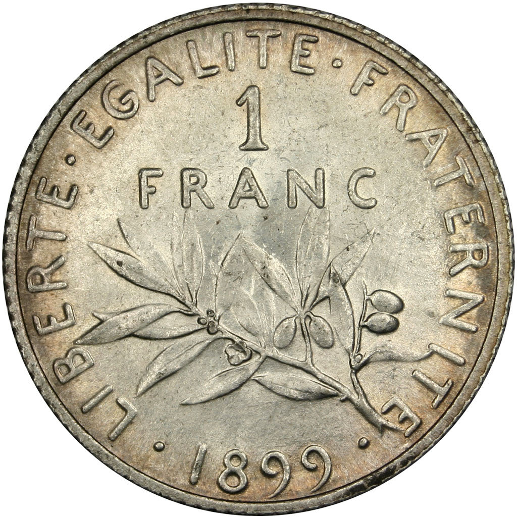 Coin, France, Semeuse, Franc, 1899, MS(60-62), Silver, Gadoury:467