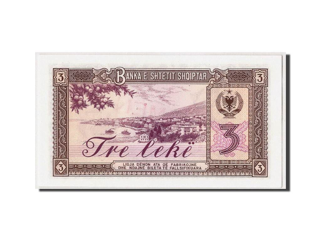 Biljet, Albanië, 3 Lekë, 1976, KM:41s2, SPL