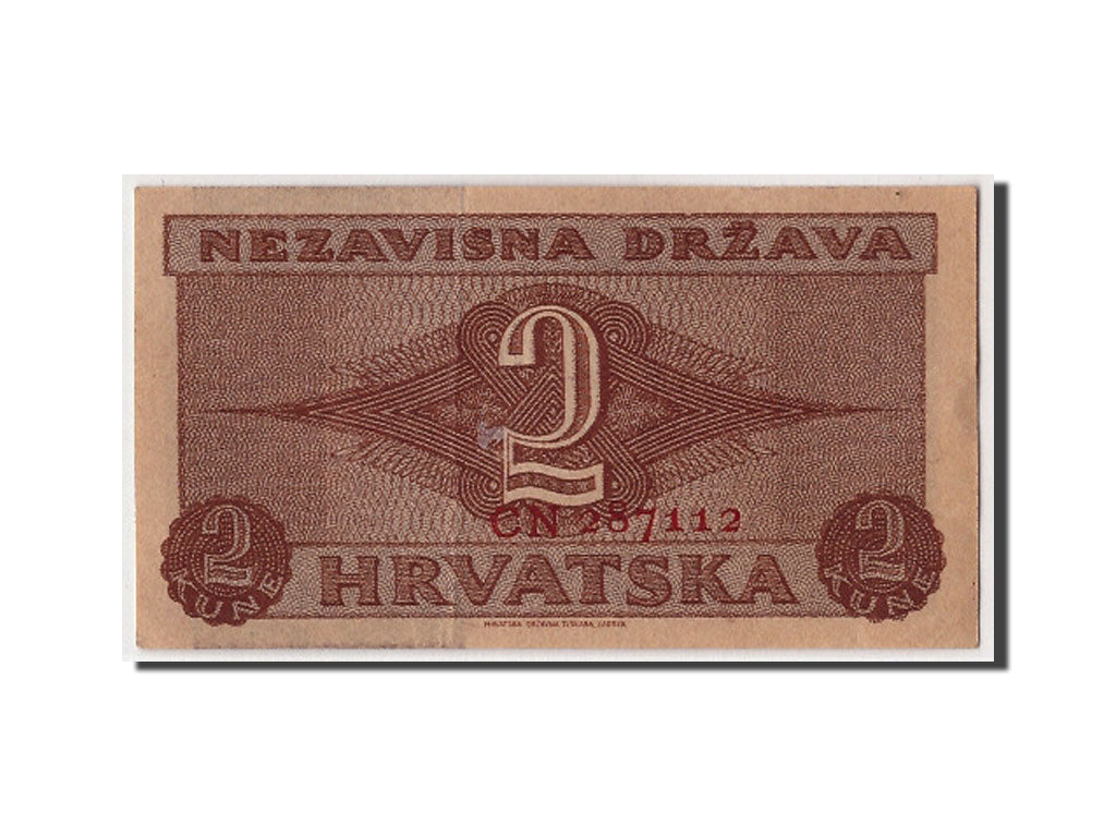 Croatia, 2 Kune, 1942, KM #8b, 1942-09-25, AU(55-58), CN 287112