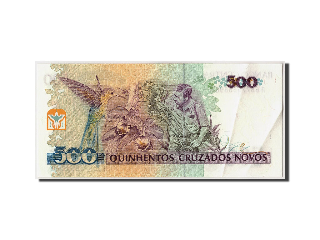 Banknote, Brazil, 500 Cruzeiros on 500 Cruzados Novos, AU(55-58)