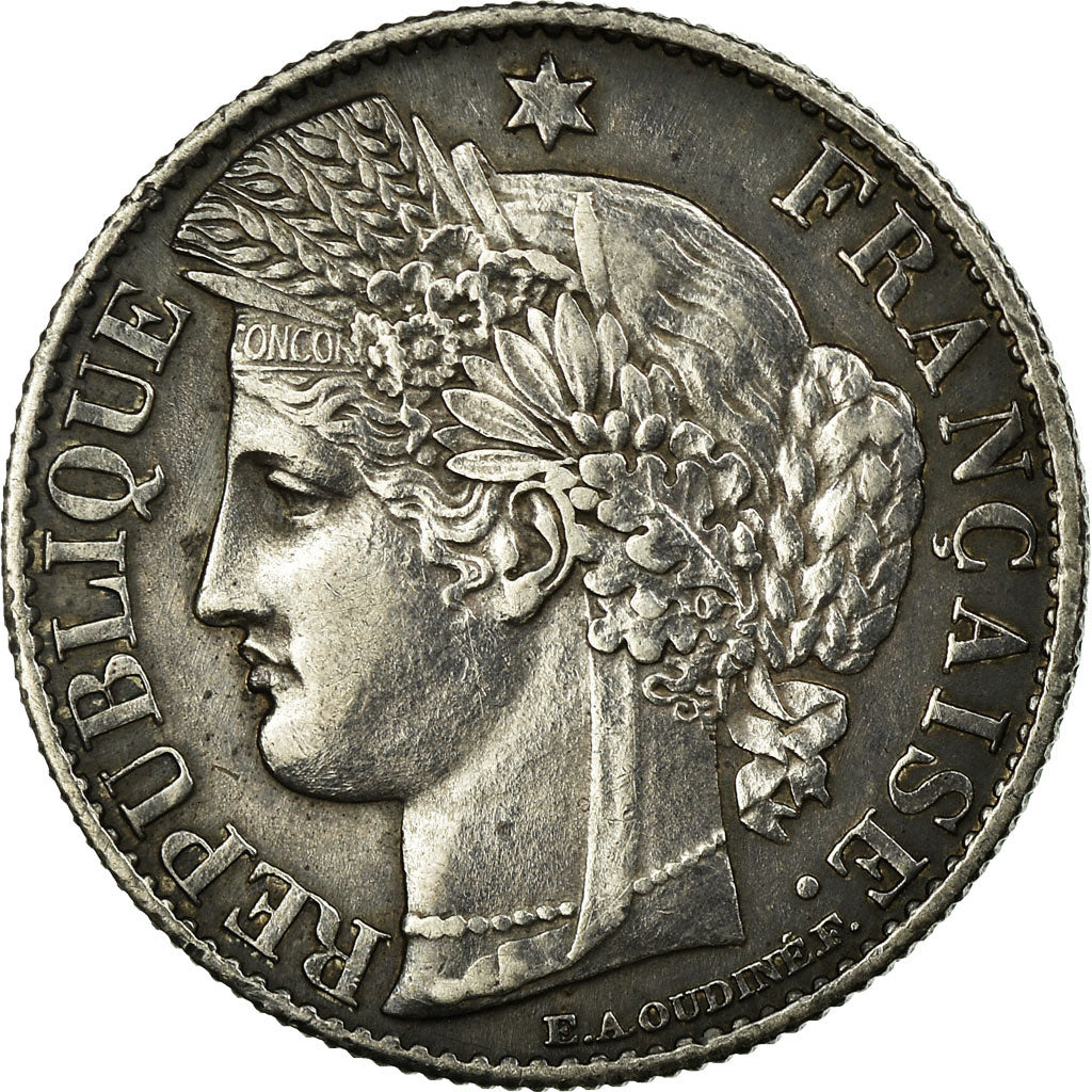 Coin, France, Cérès, 50 Centimes, 1886, Paris, MS(60-62), Silver, Gadoury:419a