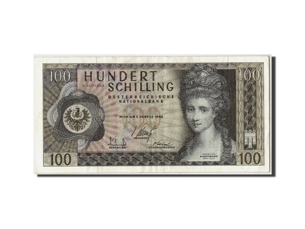 Austria, 100 Schilling, KM #146a, 1969-01-02, EF(40-45), A 153680 F