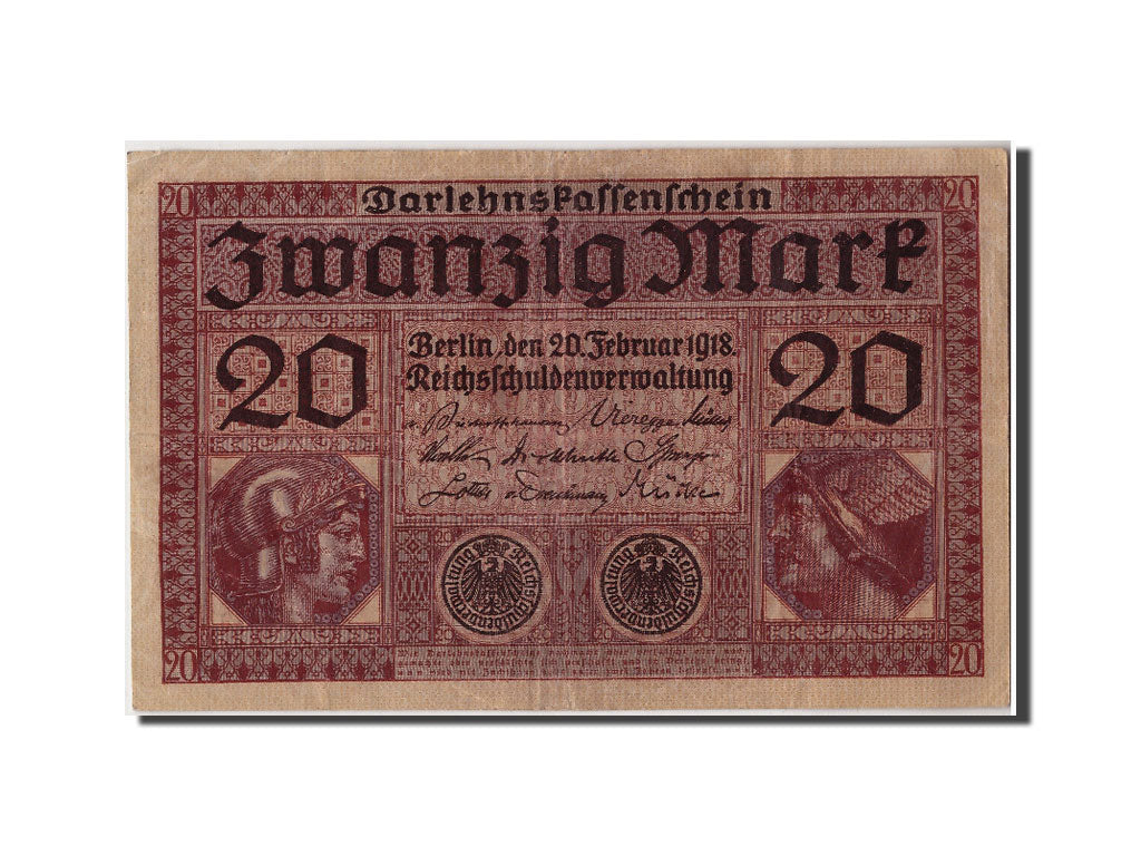 Geldschein, Deutschland, 20 Mark, 1918, 1918-02-20, SS